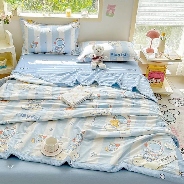 91家纺网 家纺一手货源 找家纺 栩裕纺织 2025新款全棉印染棉花夏被夏凉被空调被 遨游星际