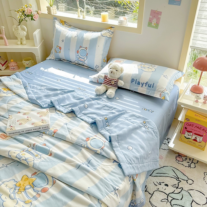 91家纺网 家纺一手货源 找家纺 栩裕纺织 2025新款全棉印染棉花夏被夏凉被空调被 遨游星际