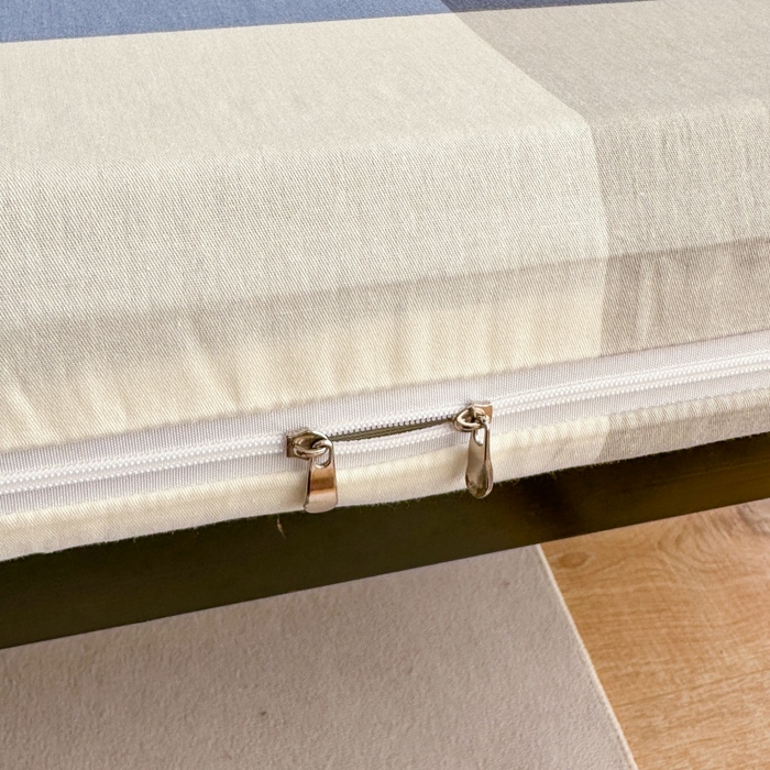 91家纺网 家纺一手货源 找家纺 凌云家纺 2025新款全棉学生宿舍单人床垫海绵垫租房专用可拆卸 蓝大格-全棉床套+床垫 可拆洗