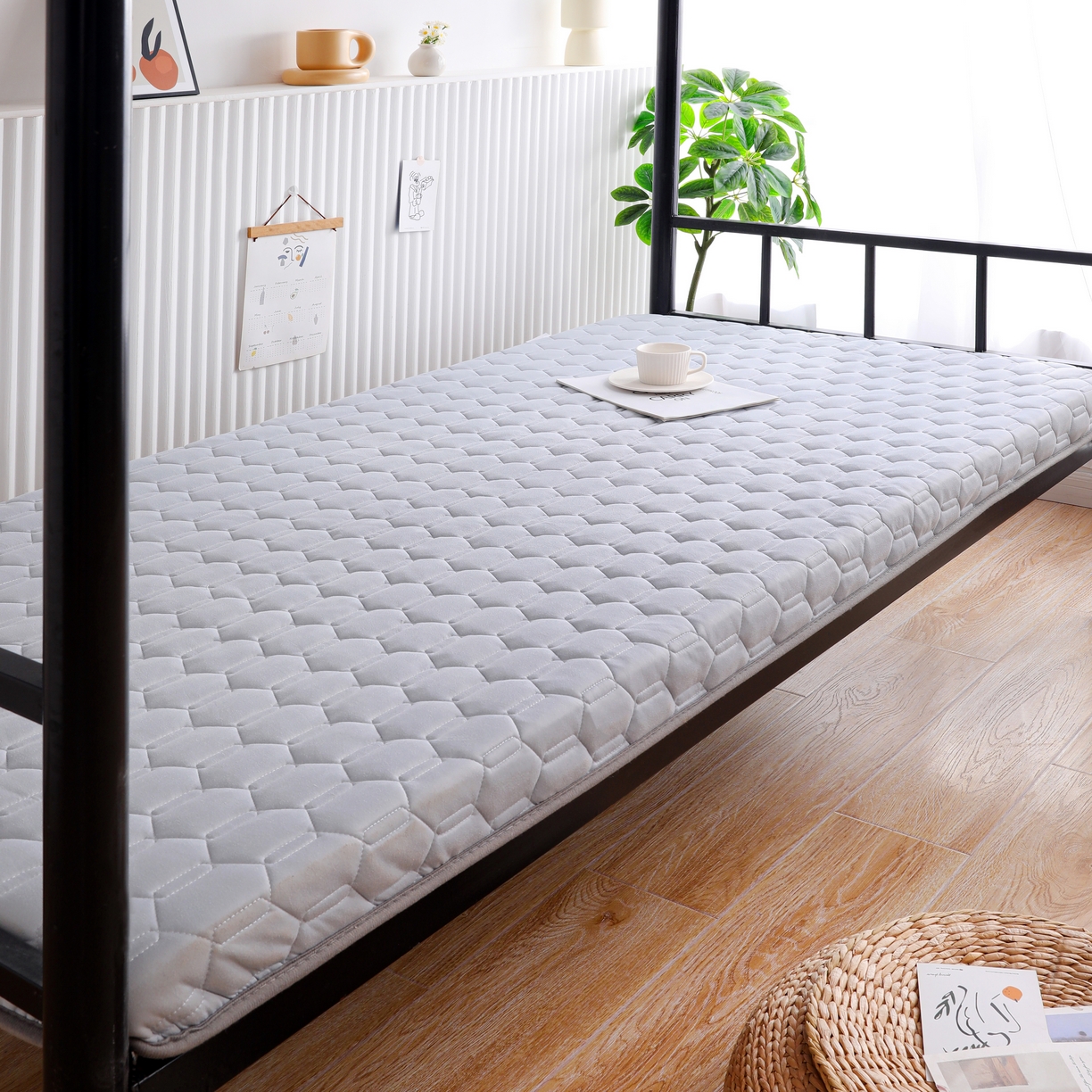 91家纺网 家纺一手货源 找家纺 凌云家纺 2025新款全棉学生宿舍单人床垫海绵垫租房专用可拆卸 内部床垫图片