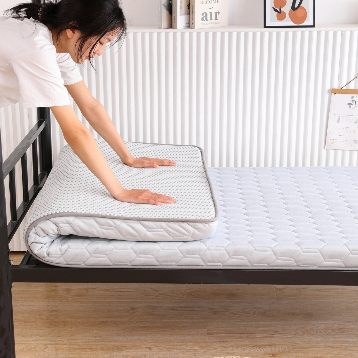 91家纺网 家纺一手货源 找家纺 凌云家纺 2025新款全棉学生宿舍单人床垫海绵垫租房专用可拆卸 内部床垫图片