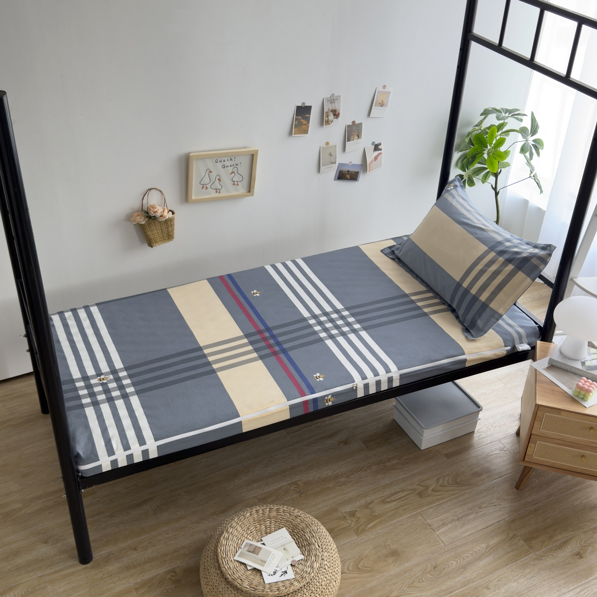 91家纺网 家纺一手货源 找家纺 凌云家纺 2025新款全棉学生宿舍单人床垫海绵垫租房专用可拆卸 品质生活-全棉床套+床垫 可拆洗