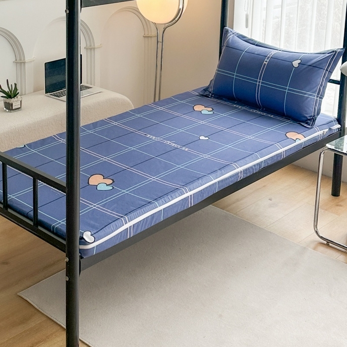 凌云家纺 2025新款全棉学生宿舍单人床垫海绵垫租房专用可拆卸 心有灵犀-全棉床套+床垫 可拆洗