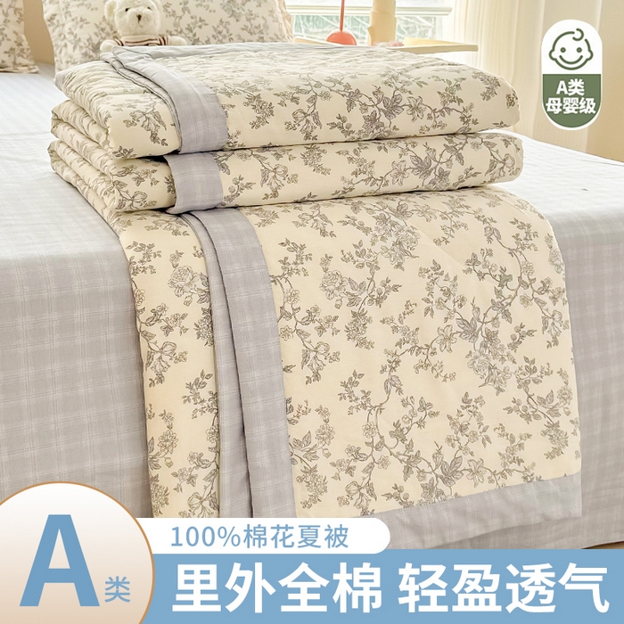 栩裕纺织 2025新款全棉印染棉花夏被夏凉被空调被 扶桑意晚