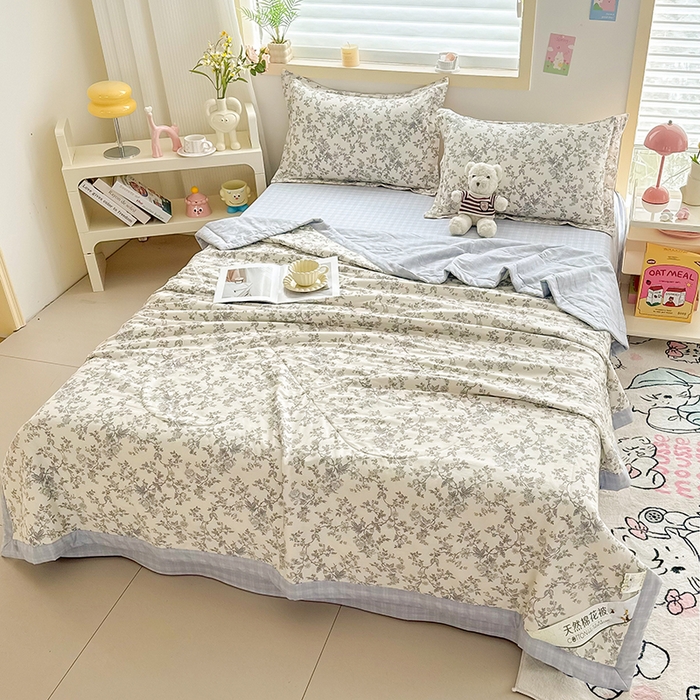 91家纺网 家纺一手货源 找家纺 栩裕纺织 2025新款全棉印染棉花夏被夏凉被空调被 扶桑意晚