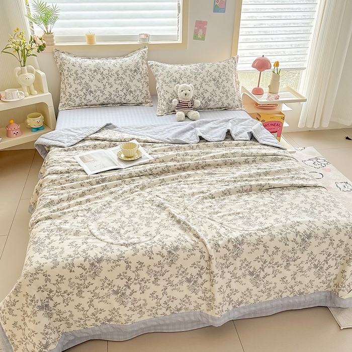 91家纺网 家纺一手货源 找家纺 栩裕纺织 2025新款全棉印染棉花夏被夏凉被空调被 扶桑意晚