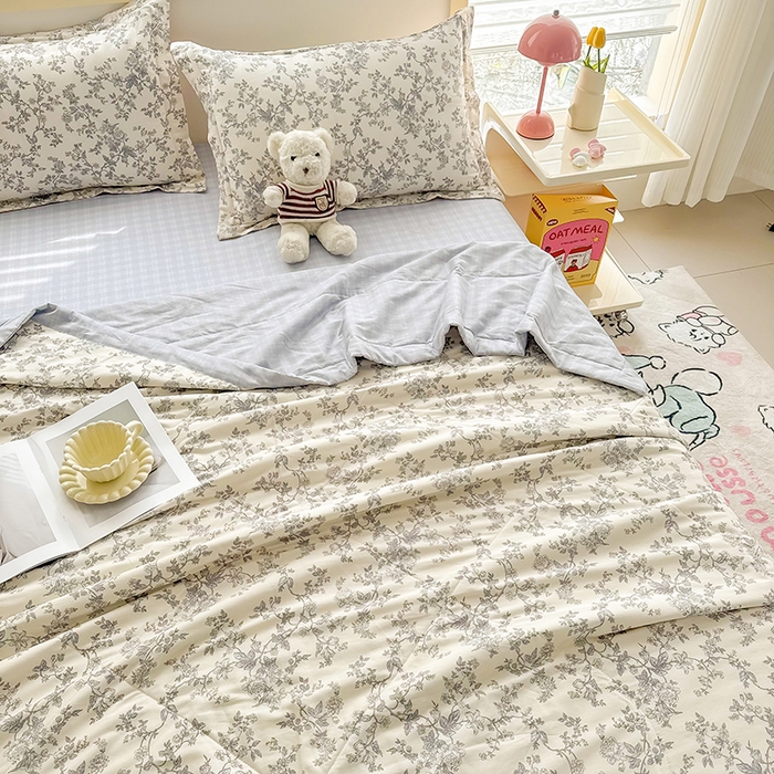 91家纺网 家纺一手货源 找家纺 栩裕纺织 2025新款全棉印染棉花夏被夏凉被空调被 扶桑意晚