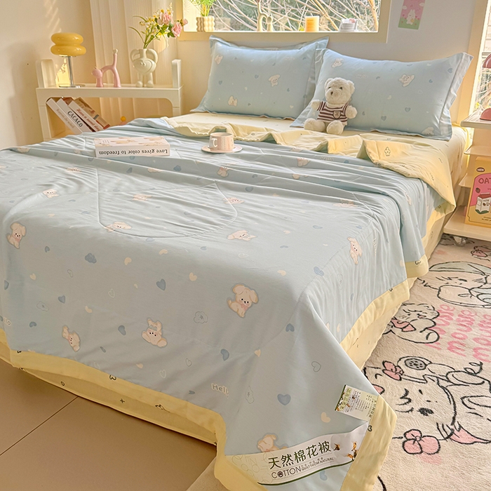 91家纺网 家纺一手货源 找家纺 栩裕纺织 2025新款全棉印染棉花夏被夏凉被空调被 哈基米