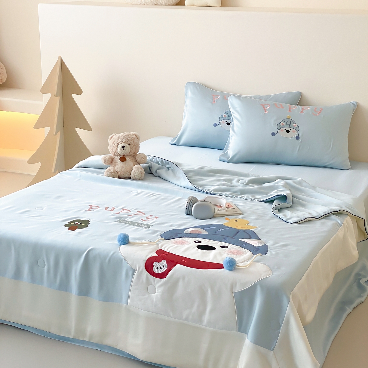 91家纺网 家纺一手货源 找家纺 （总）星野 2025新款60s进口奥地利兰精天丝刺绣夏被夏凉被空调被-奶团啵啵