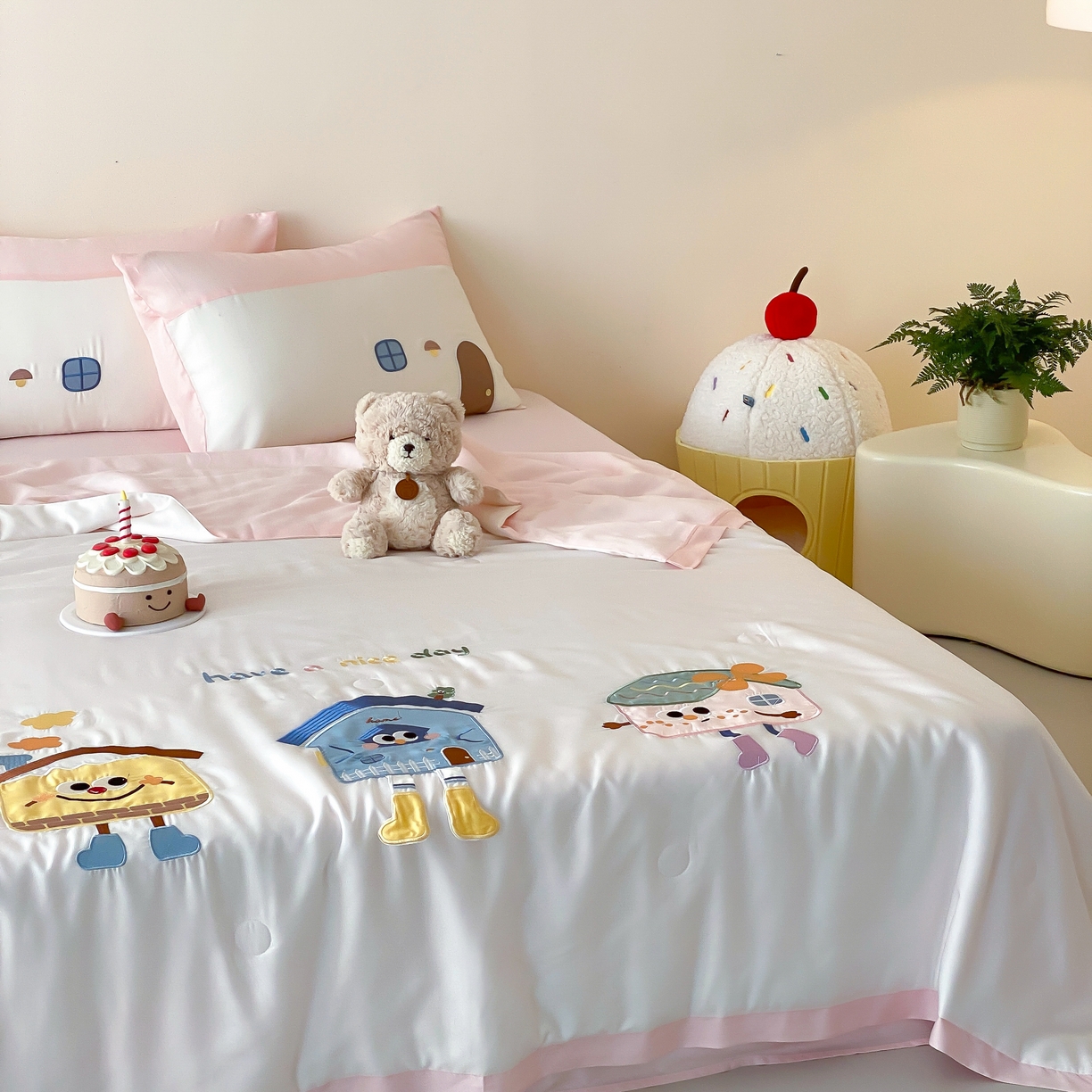 91家纺网 家纺一手货源 找家纺 （总）星野 2025新款50s天丝刺绣夏被夏凉被空调被-格格屋