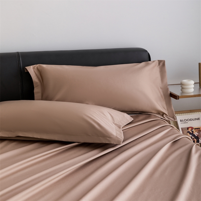 91家纺网 家纺一手货源 找家纺 宝时兰 2025新款全棉长绒棉纯棉100支纯色单人纯棉枕套量大优惠 布朗咖