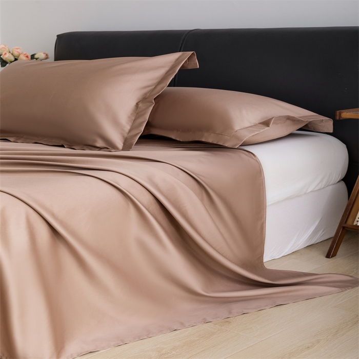 91家纺网 家纺一手货源 找家纺 宝时兰 2025新款全棉长绒棉纯棉100支纯色单人纯棉枕套量大优惠 布朗咖