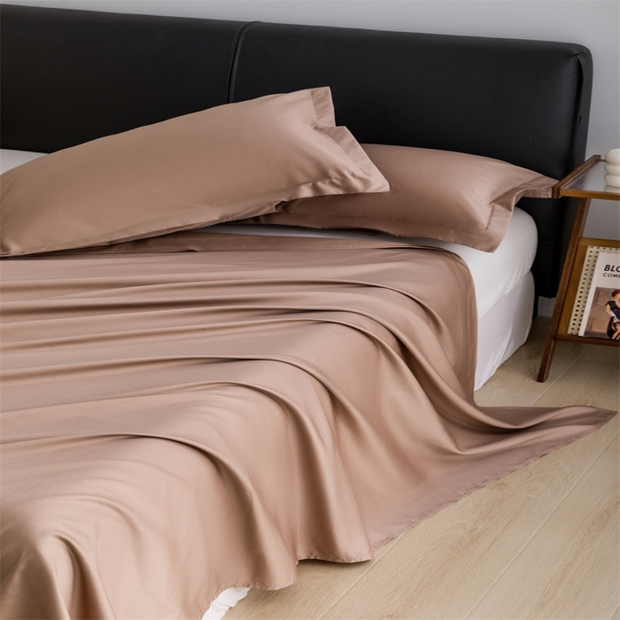 91家纺网 家纺一手货源 找家纺 宝时兰 2025新款全棉长绒棉纯棉100支纯色单人纯棉枕套量大优惠 布朗咖