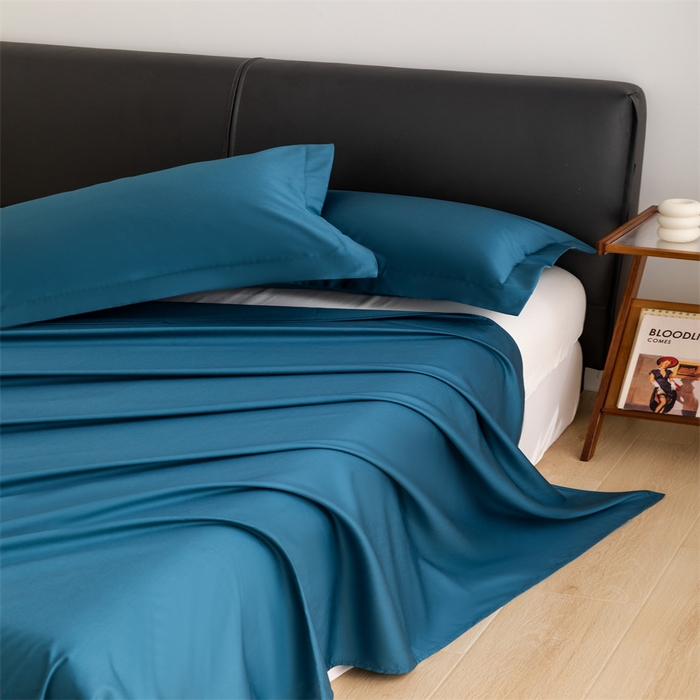 91家纺网 家纺一手货源 找家纺 宝时兰 2025新款全棉长绒棉纯棉100支纯色单人纯棉枕套量大优惠 梵星蓝