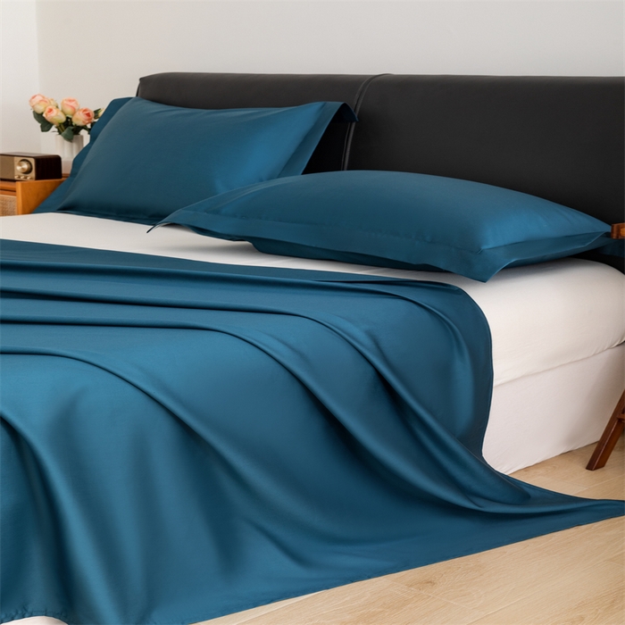 91家纺网 家纺一手货源 找家纺 宝时兰 2025新款全棉长绒棉纯棉100支纯色单人纯棉枕套量大优惠 梵星蓝