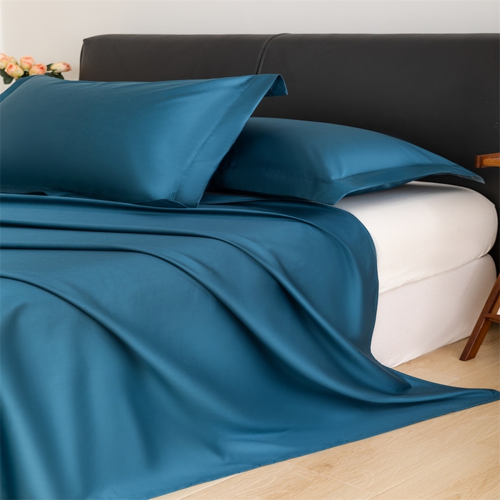 91家纺网 家纺一手货源 找家纺 宝时兰 2025新款全棉长绒棉纯棉100支纯色单人纯棉枕套量大优惠 梵星蓝