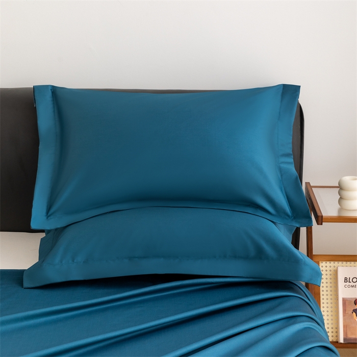 91家纺网 家纺一手货源 找家纺 宝时兰 2025新款全棉长绒棉纯棉100支纯色单人纯棉枕套量大优惠 梵星蓝