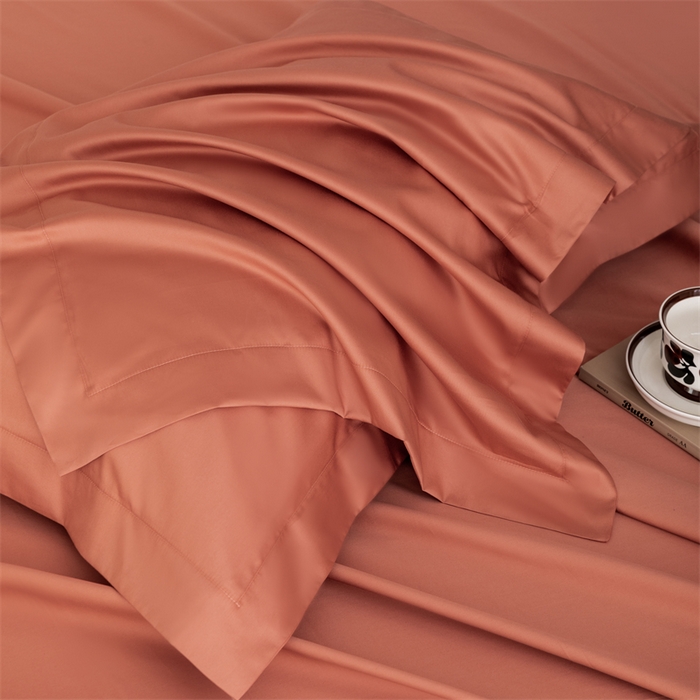 91家纺网 家纺一手货源 找家纺 宝时兰 2025新款全棉长绒棉纯棉100支纯色单人纯棉枕套量大优惠 枫叶橘