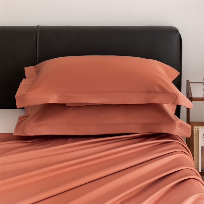 91家纺网 家纺一手货源 找家纺 宝时兰 2025新款全棉长绒棉纯棉100支纯色单人纯棉枕套量大优惠 枫叶橘