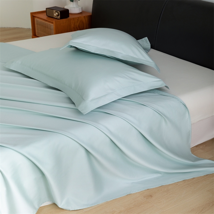 91家纺网 家纺一手货源 找家纺 宝时兰 2025新款全棉长绒棉纯棉100支纯色单人纯棉枕套量大优惠 湖泊绿