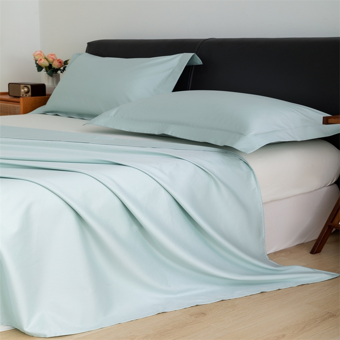 91家纺网 家纺一手货源 找家纺 宝时兰 2025新款全棉长绒棉纯棉100支纯色单人纯棉枕套量大优惠 湖泊绿