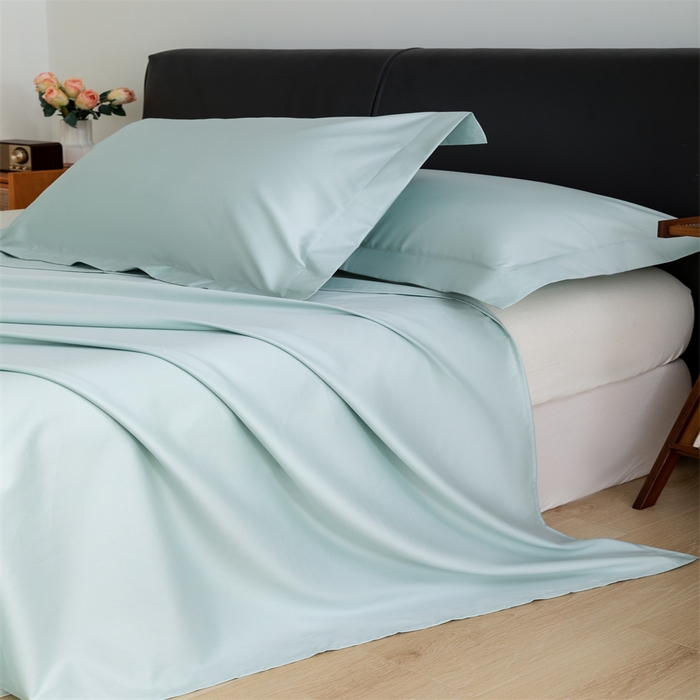 91家纺网 家纺一手货源 找家纺 宝时兰 2025新款全棉长绒棉纯棉100支纯色单人纯棉枕套量大优惠 湖泊绿