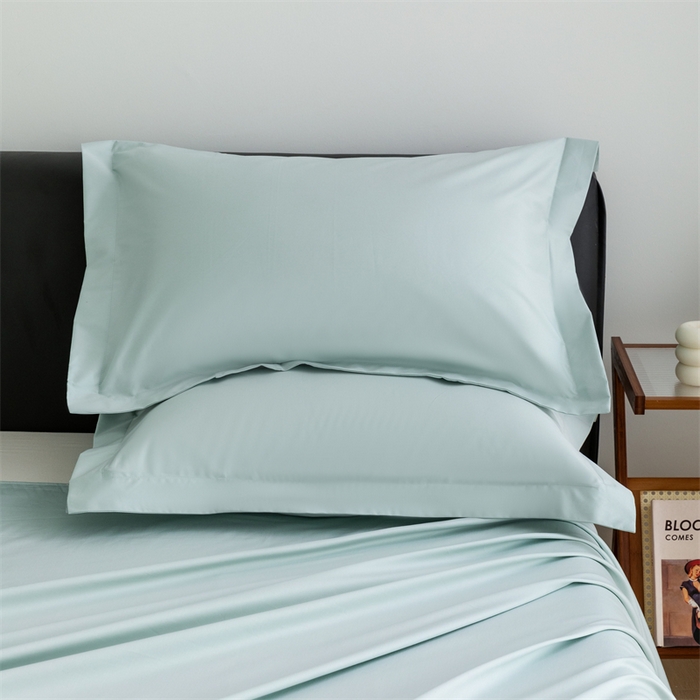 91家纺网 家纺一手货源 找家纺 宝时兰 2025新款全棉长绒棉纯棉100支纯色单人纯棉枕套量大优惠 湖泊绿