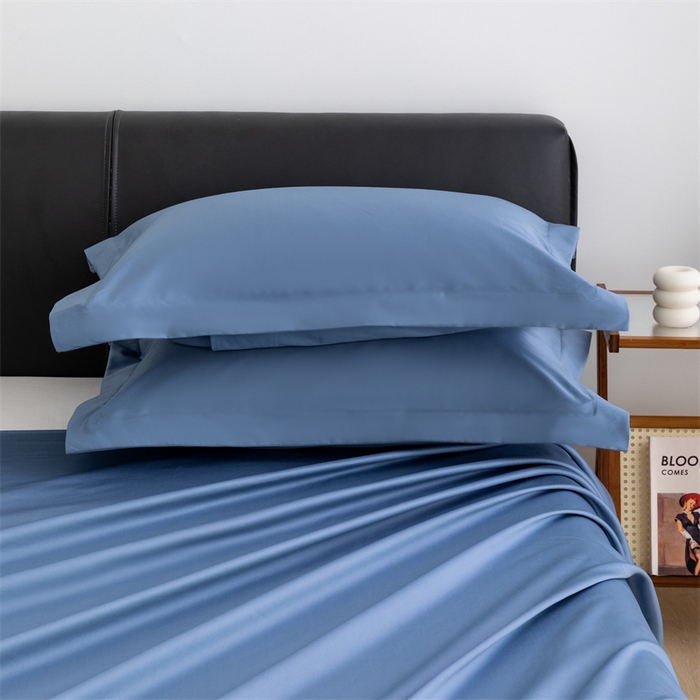 91家纺网 家纺一手货源 找家纺 宝时兰 2025新款全棉长绒棉纯棉100支纯色单人纯棉枕套量大优惠 景泰蓝