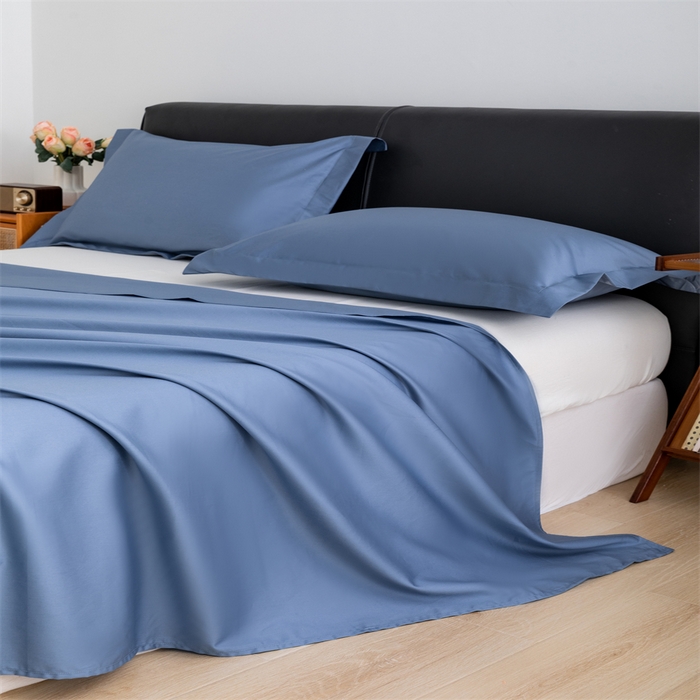 91家纺网 家纺一手货源 找家纺 宝时兰 2025新款全棉长绒棉纯棉100支纯色单人纯棉枕套量大优惠 景泰蓝