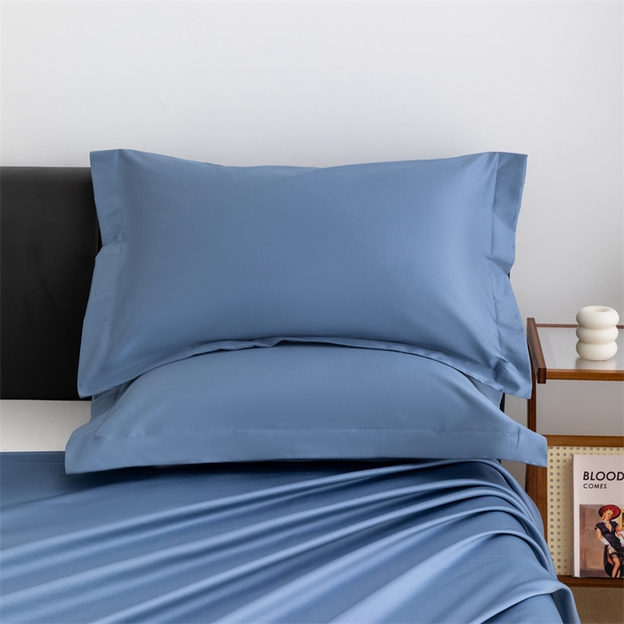 91家纺网 家纺一手货源 找家纺 宝时兰 2025新款全棉长绒棉纯棉100支纯色单人纯棉枕套量大优惠 景泰蓝