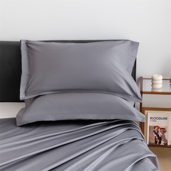 91家纺网 家纺一手货源 找家纺 宝时兰 2025新款全棉长绒棉纯棉100支纯色单人纯棉枕套量大优惠 迷雾灰
