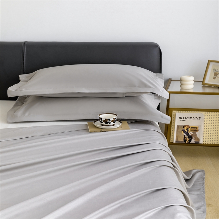 91家纺网 家纺一手货源 找家纺 宝时兰 2025新款全棉长绒棉纯棉100支纯色单人纯棉枕套量大优惠 牧云灰