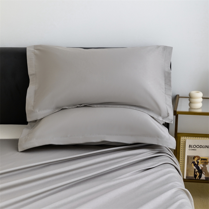 91家纺网 家纺一手货源 找家纺 宝时兰 2025新款全棉长绒棉纯棉100支纯色单人纯棉枕套量大优惠 牧云灰