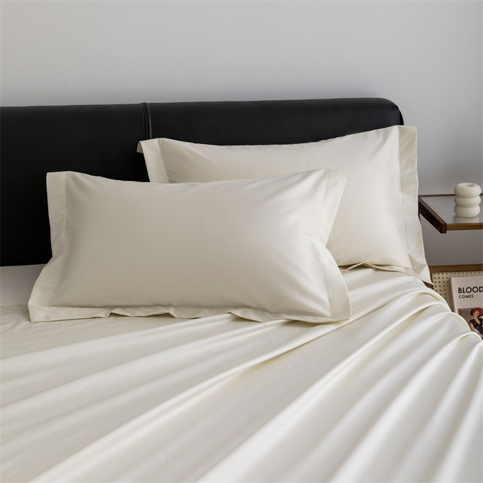 宝时兰 2025新款全棉长绒棉纯棉100支纯色单人纯棉枕套量大优惠 奶昔白