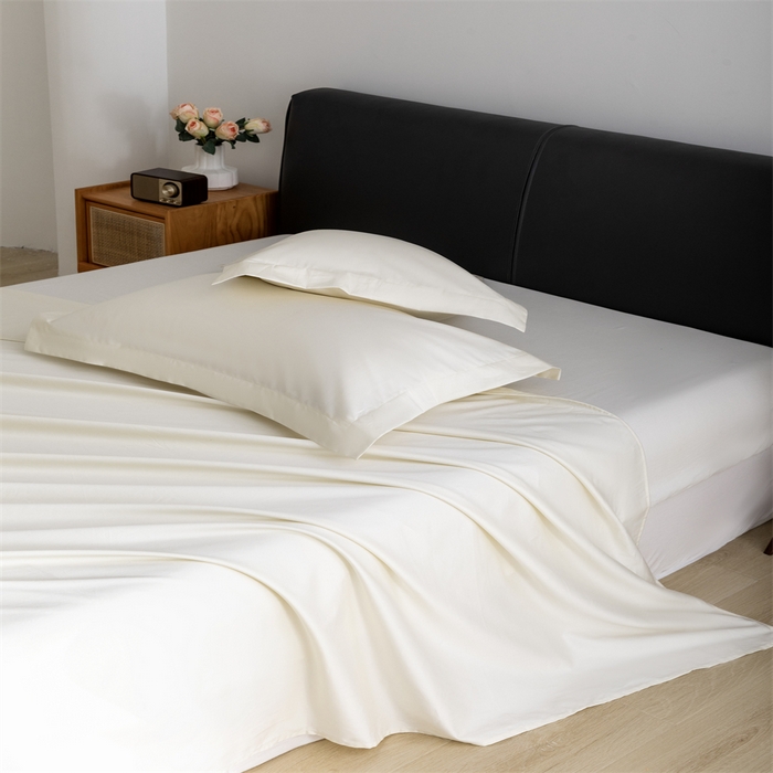 91家纺网 家纺一手货源 找家纺 宝时兰 2025新款全棉长绒棉纯棉100支纯色单人纯棉枕套量大优惠 奶昔白