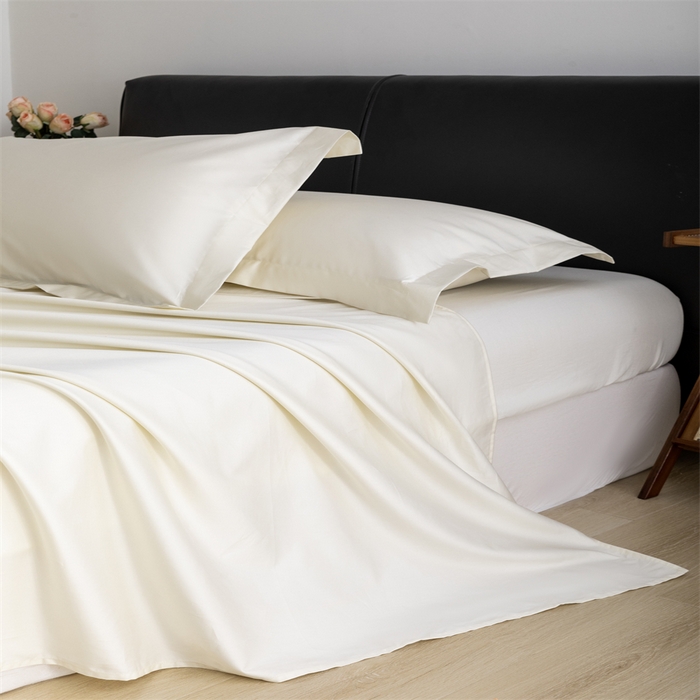 91家纺网 家纺一手货源 找家纺 宝时兰 2025新款全棉长绒棉纯棉100支纯色单人纯棉枕套量大优惠 奶昔白