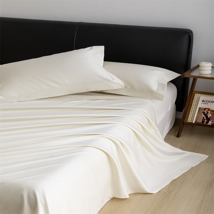 91家纺网 家纺一手货源 找家纺 宝时兰 2025新款全棉长绒棉纯棉100支纯色单人纯棉枕套量大优惠 奶昔白