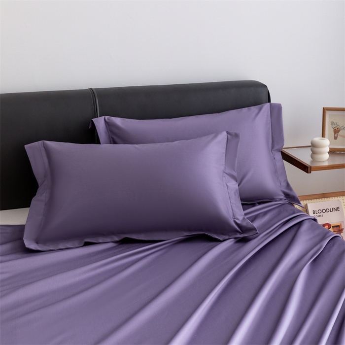 宝时兰 2025新款全棉长绒棉纯棉100支纯色单人纯棉枕套量大优惠 凝夜紫