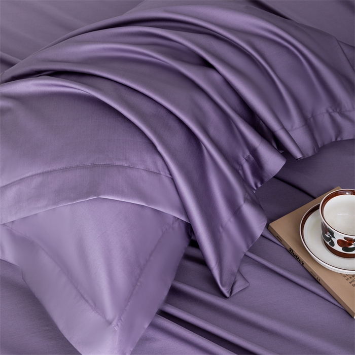 91家纺网 家纺一手货源 找家纺 宝时兰 2025新款全棉长绒棉纯棉100支纯色单人纯棉枕套量大优惠 凝夜紫