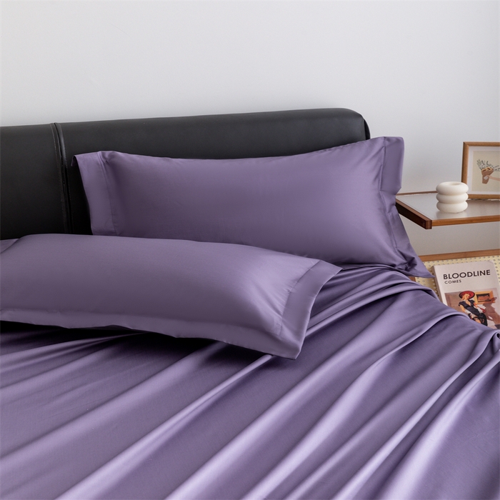 91家纺网 家纺一手货源 找家纺 宝时兰 2025新款全棉长绒棉纯棉100支纯色单人纯棉枕套量大优惠 凝夜紫