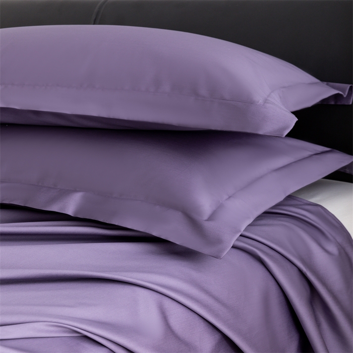 91家纺网 家纺一手货源 找家纺 宝时兰 2025新款全棉长绒棉纯棉100支纯色单人纯棉枕套量大优惠 凝夜紫