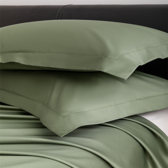 91家纺网 家纺一手货源 找家纺 宝时兰 2025新款全棉长绒棉纯棉100支纯色单人纯棉枕套量大优惠 松石绿