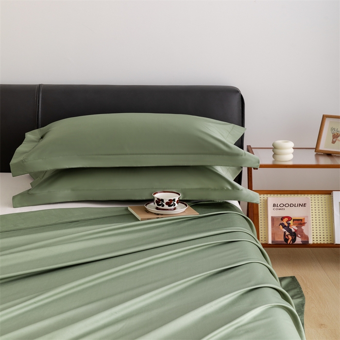 91家纺网 家纺一手货源 找家纺 宝时兰 2025新款全棉长绒棉纯棉100支纯色单人纯棉枕套量大优惠 松石绿