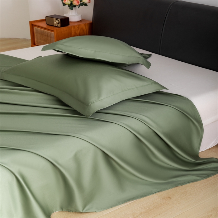 91家纺网 家纺一手货源 找家纺 宝时兰 2025新款全棉长绒棉纯棉100支纯色单人纯棉枕套量大优惠 松石绿