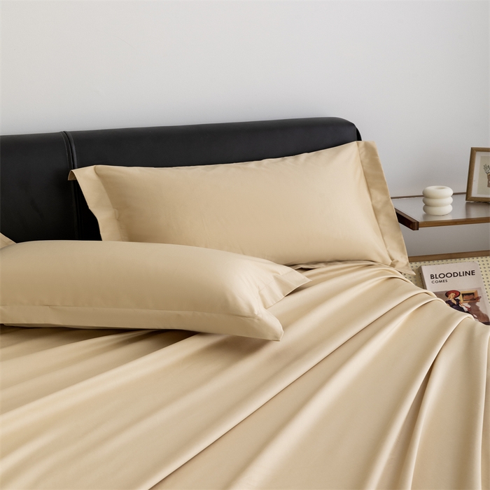 91家纺网 家纺一手货源 找家纺 宝时兰 2025新款全棉长绒棉纯棉100支纯色单人纯棉枕套量大优惠 香槟金