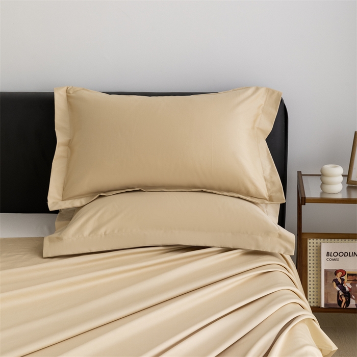 91家纺网 家纺一手货源 找家纺 宝时兰 2025新款全棉长绒棉纯棉100支纯色单人纯棉枕套量大优惠 香槟金