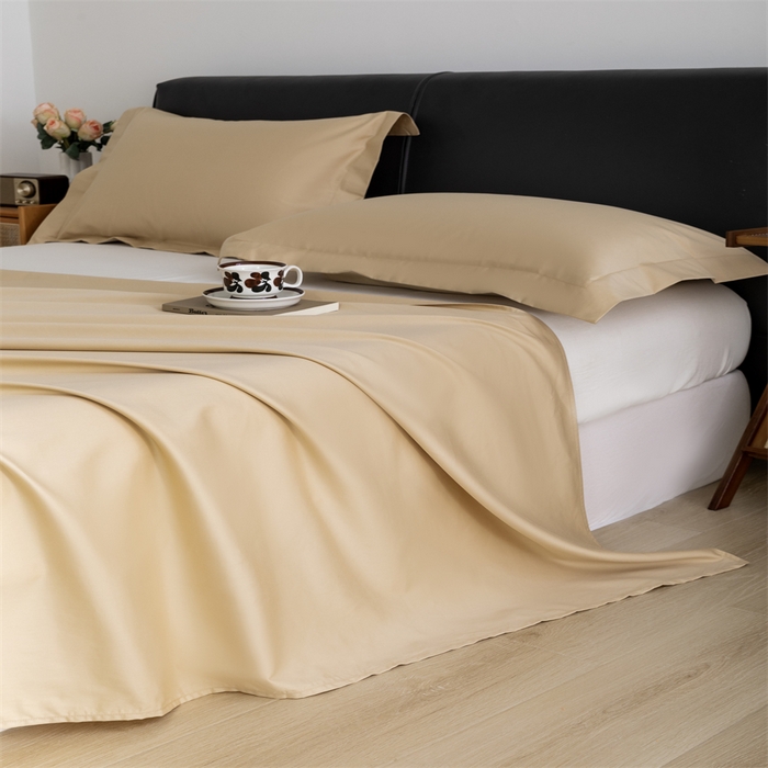 91家纺网 家纺一手货源 找家纺 宝时兰 2025新款全棉长绒棉纯棉100支纯色单人纯棉枕套量大优惠 香槟金