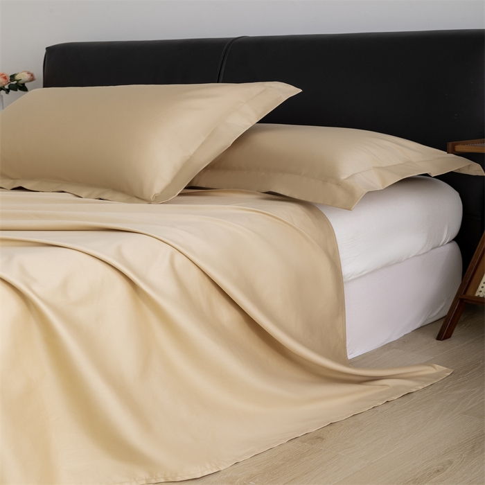 91家纺网 家纺一手货源 找家纺 宝时兰 2025新款全棉长绒棉纯棉100支纯色单人纯棉枕套量大优惠 香槟金