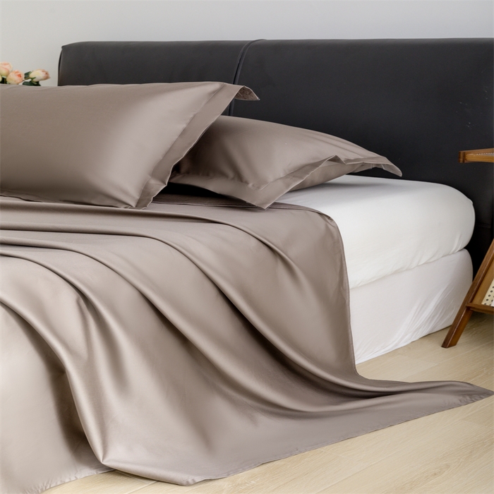 91家纺网 家纺一手货源 找家纺 宝时兰 2025新款全棉长绒棉纯棉100支纯色单人纯棉枕套量大优惠 雅棕灰