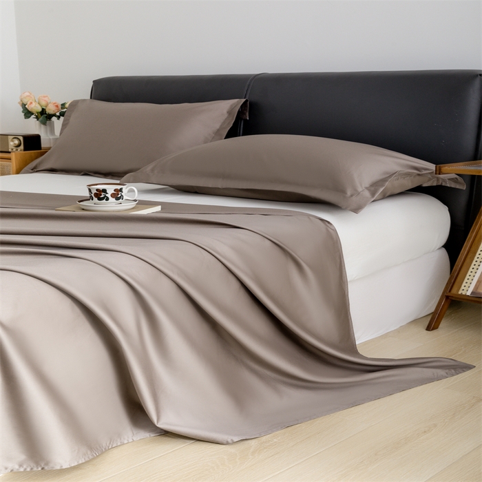 91家纺网 家纺一手货源 找家纺 宝时兰 2025新款全棉长绒棉纯棉100支纯色单人纯棉枕套量大优惠 雅棕灰